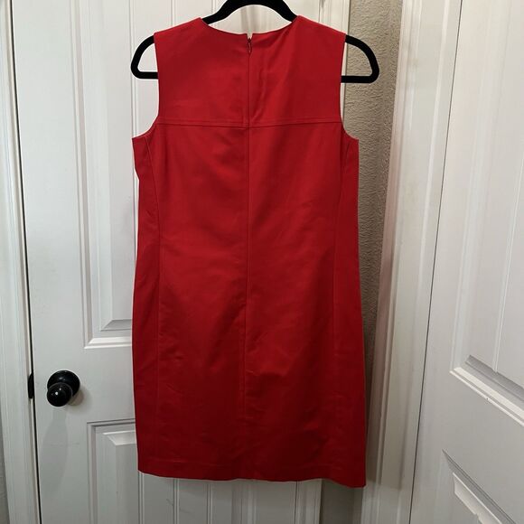 Lauren Ralph Lauren Red Sleeveless Sheath Dress Womens Size 6 Career Business - Picture 6 of 10